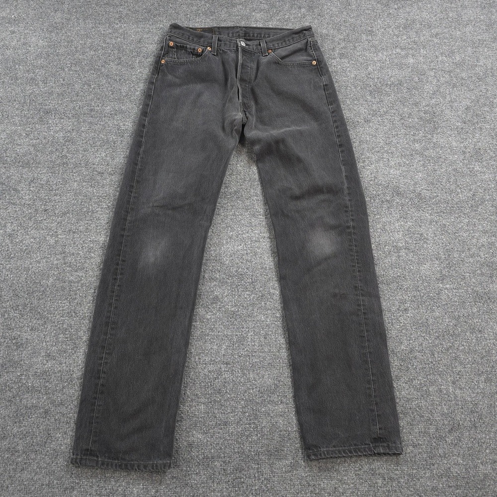 Vintage Levis 501 Jeans Mens 32x34 Black Denim Button Fly Red Tab Work USA Y2K